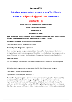 MF0011-Mergers & Acquisitions