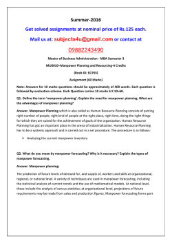 MU0010&ndash;Manpower Planning and Resourcing