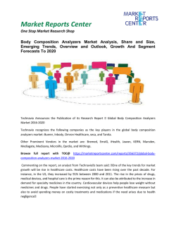 Body Composition Analyzers Market Growth, Trends Forecasts 2016-2020