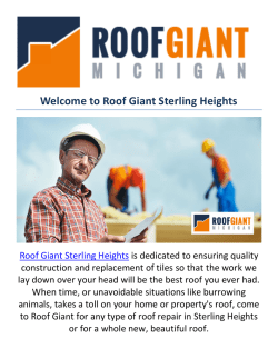 Roof Giant : Roof repair in sterling heights, MI