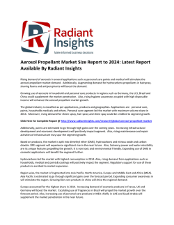 Latest Study - Aerosol Propellant Market Size, Growth Report to 2024: Radiant Insights 