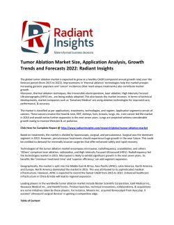 Tumor Ablation Market Size, Share, Growth Report To 2022 By Radiant Insights