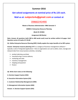 OM0011-Enterprises Resource Planning