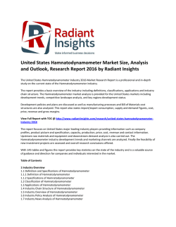 United States Hamnatodynamometer Market Share and Size, Analysis and Outlook Research Report 2016 by Radiant Insights