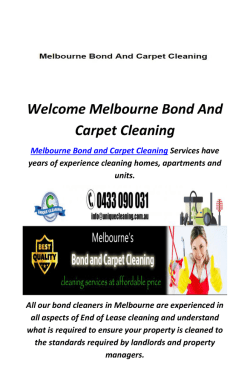 Bond Cleaning in Melbourne CBD : Melbourne Bond And Carpet Cleaning