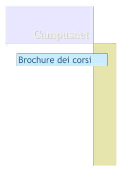 Brochure dei corsi (pdf) - Corso di Studi in Scienze Naturali