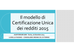 Fassino - Il modello di Certificazione Unica dei redditi 2015