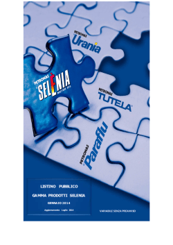 LISTINO PUBBLICO GAMMA PRODOTTI SELENIA