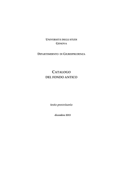 CATALOGO DEL FONDO ANTICO