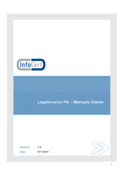 Legalinvoice PA &ndash; Manuale Utente - Fatturazione Elettronica