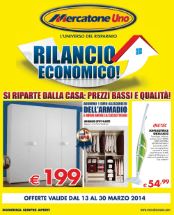 MERCATONE UNO Rilancio Economico dal 13/03