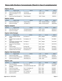 Elenco delle Strutture Convenzionate (Elenchi in fase di