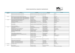 Venice Film Festival Industry Participants