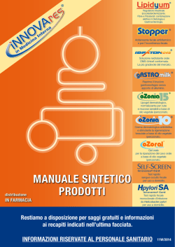 Manuale Sintetico Prodotti Innovares
