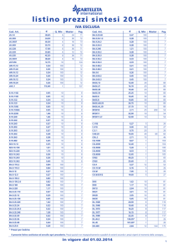 listino prezzi sintesi 2014