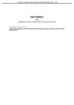 Graduatoria medici professionisti ASL Latina