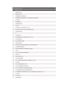 Elenco fornitori invitati Ragione sociale 1 ARCOSITALIA 2 IMPRESA
