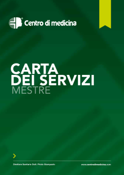 CARTA DEI SERVIZI - CENTRO DI MEDICINA