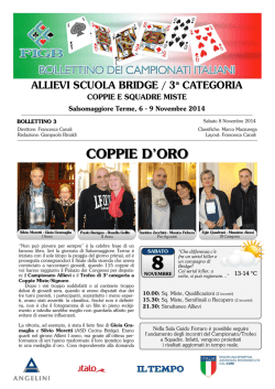 Bollettino n°3 - Federazione Italiana Gioco Bridge