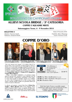 Bollettino n&deg;3 - Federazione Italiana Gioco Bridge