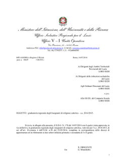 graduatoria regionale degli Insegnanti di religione cattolica