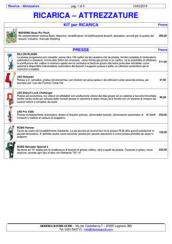 RICARICA &ndash; ATTREZZATURE