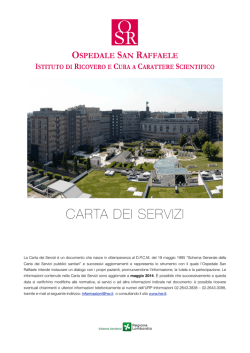 CARTA DEI SERVIZI - Ospedale San Raffaele