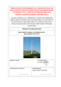 IMPIANTI DI CONNESSIONE ALLA RETE MT 20 kV DI