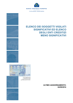 Elenco dei soggetti vigilati significativi ed elenco degli enti creditizi