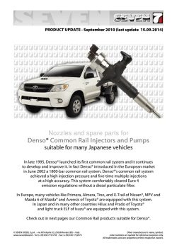 Nozzles and spare parts for Denso&reg; Common Rail Common Rail