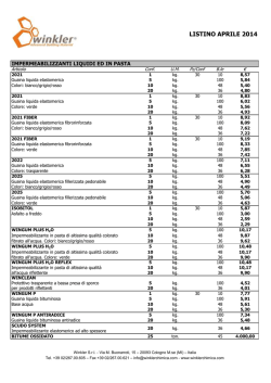 LISTINO PRODOTTI anno 2014