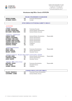 Articolazione degli Uffici e dei Servizi aggiornato al 1° settembre 2014