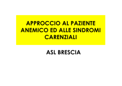 Approccio al paziente anemico ed alle sindromi