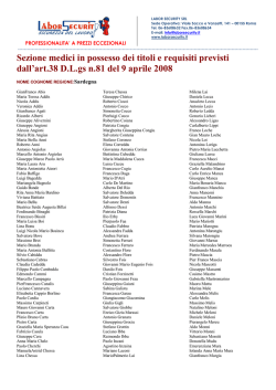 Elenco dei Medici Competenti REGIONE