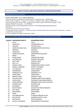 elenco causali che danno origine a spesa per