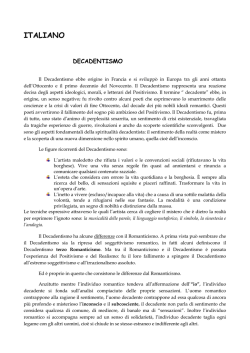 Tesina di Maturit&agrave; &ndash; Decadentismo (Ragioneria)