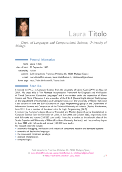 Laura Titolo – Dept. of Languages and Computational Science
