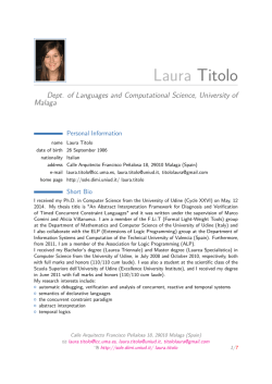 Laura Titolo &ndash; Dept. of Languages and Computational Science