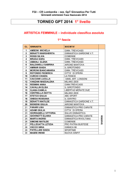 TORNEO GPT 2014 1&deg; livello
