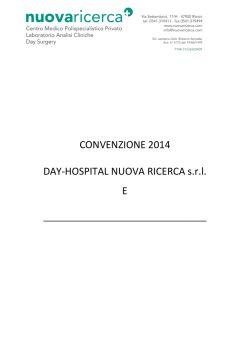 CONVENZIONE 2014 DAY-HOSPITAL NUOVA RICERCA s.r.l. E