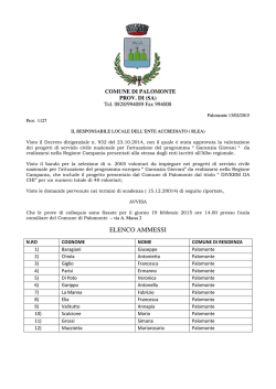 ELENCO AMMESSI - Comune di Palomonte