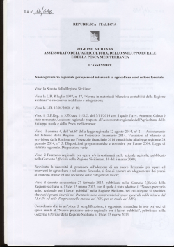 D.A. approvazione prezzario agricoltura 2015