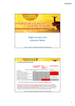 Dagli incentivi alle soluzioni Rotex