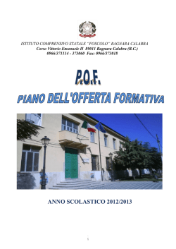 POF 2012-13 - Istituto Comprensivo "Ugo Foscolo" Bagnara