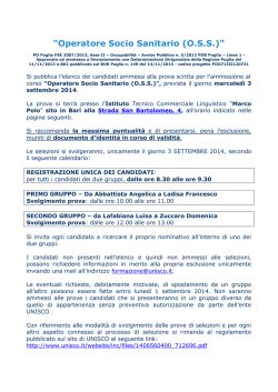 “Operatore Socio Sanitario (O.S.S.)”