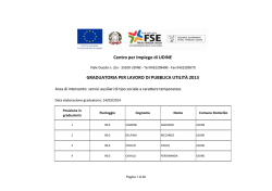 Centro per Impiego di UDINE GRADUATORIA PER LAVORO DI