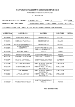 Calendario delle sedute di laurea della sessione