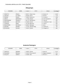 Graduatoria definitiva Medici Specialisti anno 2014