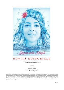 NOVIT&Agrave; EDITORIALE La vita sostenibile 2015