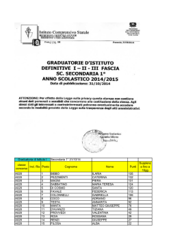 Graduatorie scuola secondaria di 1&deg; grado